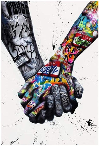 MASSIVE FULL DIAMOND PAINTING - GRAFFITI ART HANDS 60CM X 90 CM Carousel 1