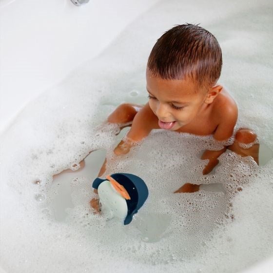 Boon Chomp Hungry Whale Bath Toy- Navy Carousel 2