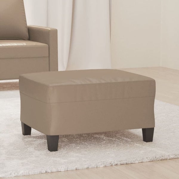 Footstool Cappuccino 70x55x41 Cm Faux Leather Taktlb Carousel 1
