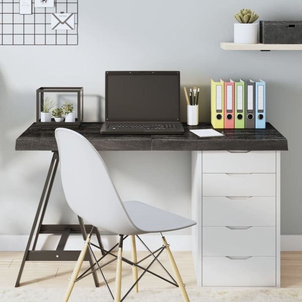 Table Top Dark Grey 120x50x6 Cm Treated Solid Wood Oak Toplati Carousel 1