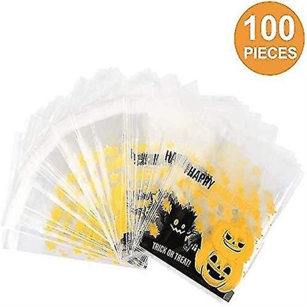 Halloween Cellophane Bags Vipith 100 Pcs Resealable Pumpkin Carousel 1