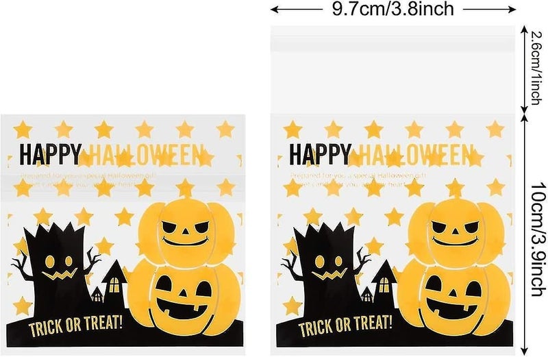 Halloween Cellophane Bags Vipith 100 Pcs Resealable Pumpkin Carousel 2
