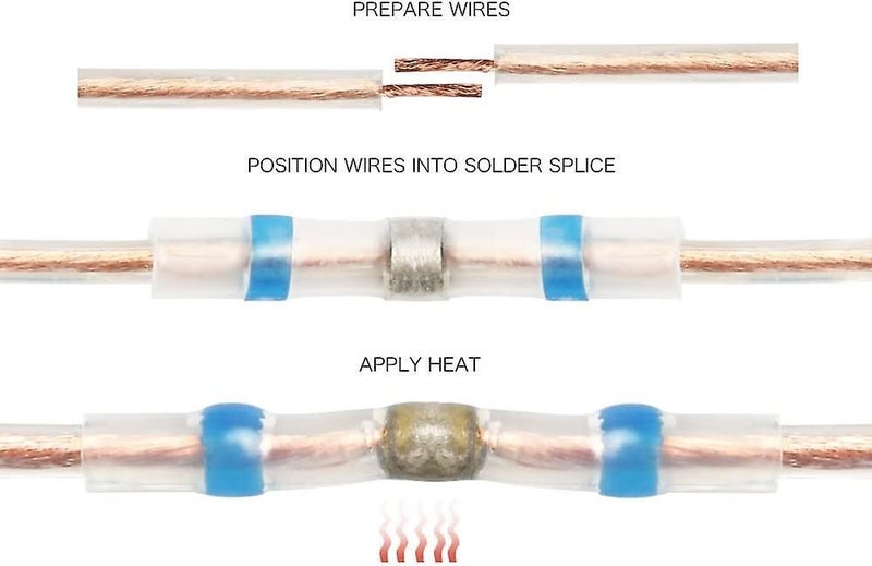 100pcs Solder Connectors 4 Different Sizes Heat Shrinkable Wire Carousel 2