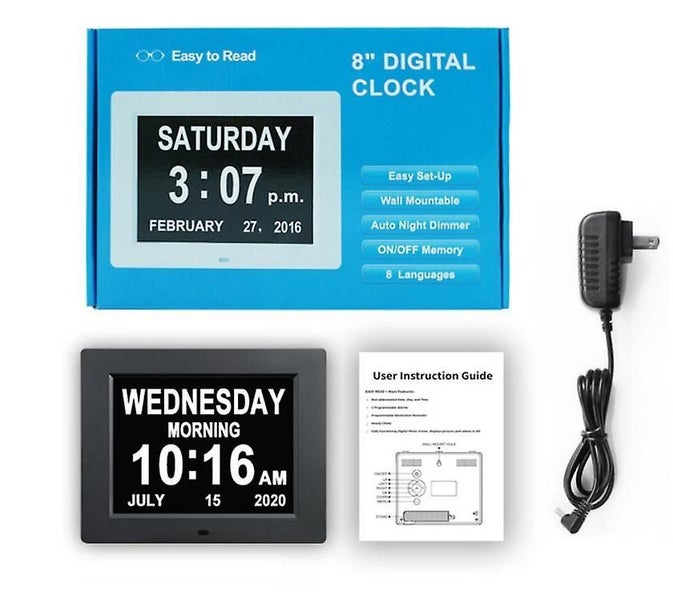 Clocks 8 Inches Calendar Clocks Day Date Clock Digital Clock Digits Carousel 3
