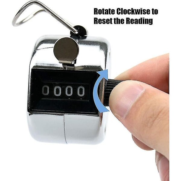 Set Of 6 Manual Counter 4 Digits Ring Mechanical Hand Click Numerators For Count Carousel 3