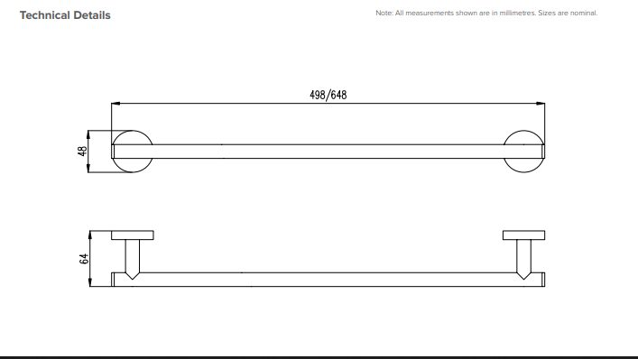 EVOKE TOWEL RAIL 500MM - GUN METAL Carousel 2