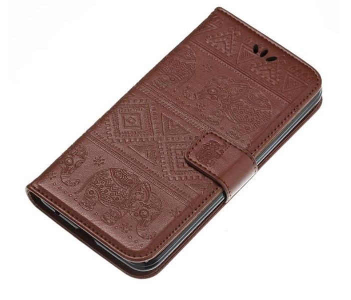 Galaxy Note 2 case Wallet Leather flip case Embossed Elephant Pattern Carousel 2