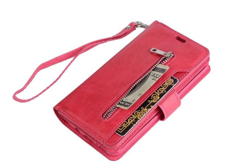 Huawei P9 case 10 cardS slots wallet leather case with zip Carousel 2