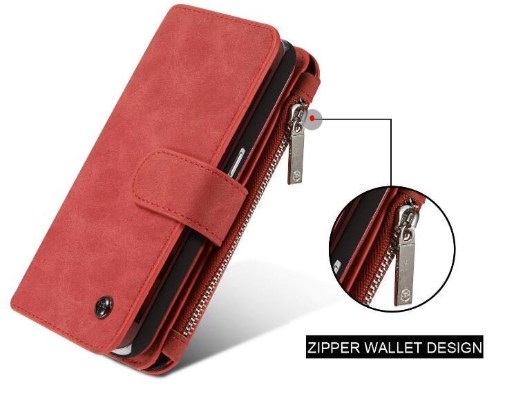 HTC 10 Case Retro leather case multi cards cash pocket & zip Carousel 2