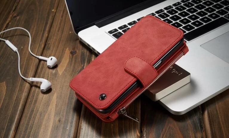 HTC 10 Case Retro leather case multi cards cash pocket & zip Carousel 6