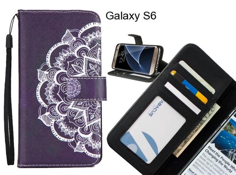 Galaxy S6 case 3 card leather wallet case printed ID Carousel 1