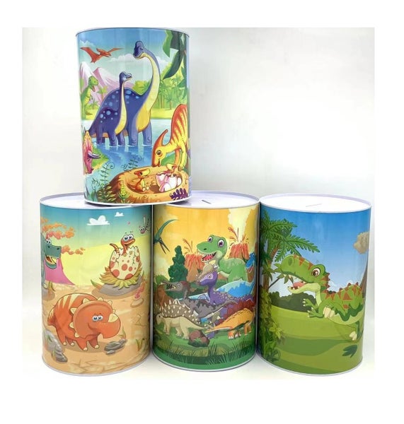 Money Tin - Dinosaur 10cm x 15cm Piggy Bank Money Box Money Jar Carousel 1
