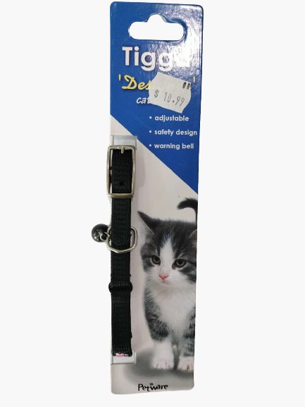 Sassy Footprint Cat Collar Black 10mm x 28cm Carousel 1