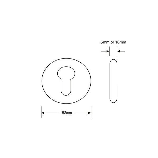Asec Round Euro Escutcheon 52mm Face Fix White AS4517 Carousel 2