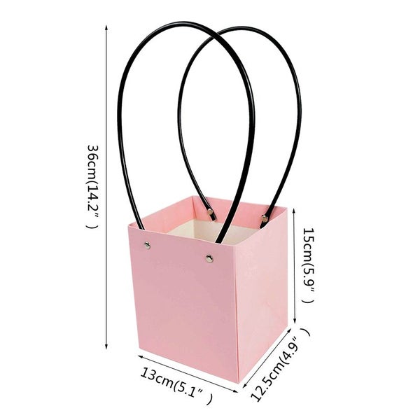 Portable Flower Box Waterproof Paper Handy Gift Bag Kraft Handbag Carousel 1