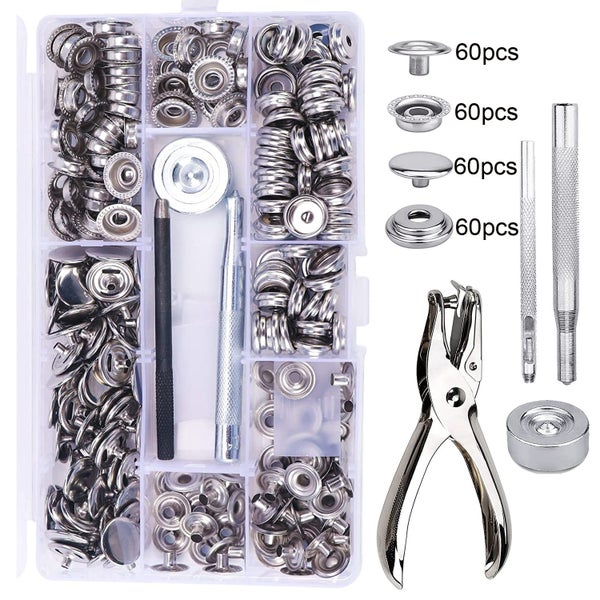 240pcs 15mm Canvas Snap Kit -Marine Grade Snap Fastener Stainless Carousel 2