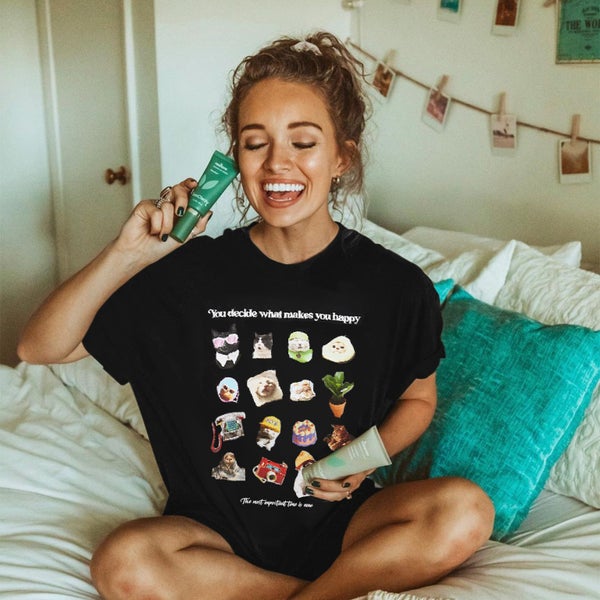 Ashgaily Oversized T Shirts Women Cotton Tee Graphic Drop Shoulder Carousel 1