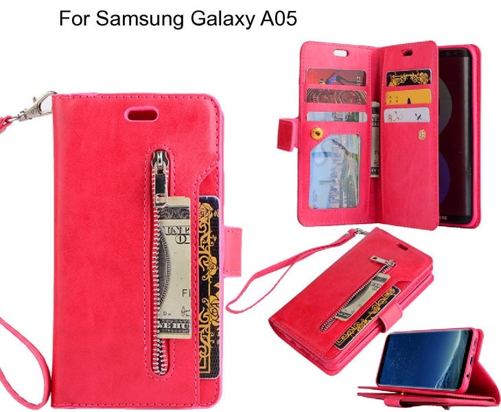 Samsung Galaxy A05 case 10 cards slots wallet leather case with zip Carousel 1