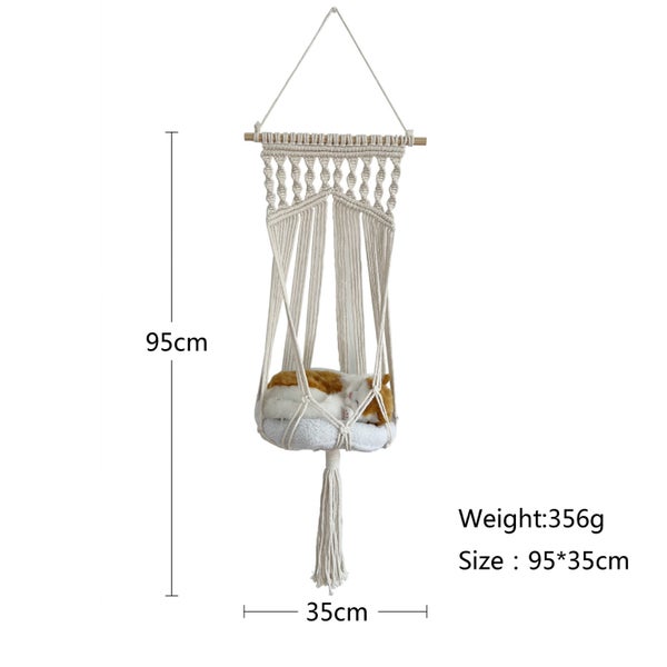 Bohemian Woven Cat Hammock Pet Puppy Swing Hammock Cat Accessories Carousel 1