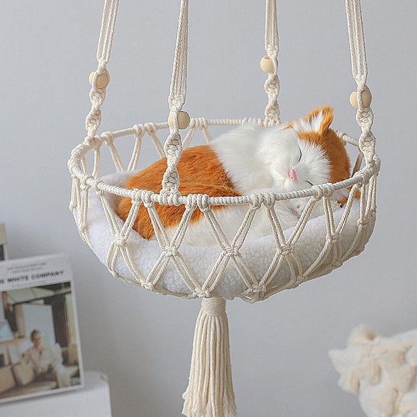 Bohemian Woven Cat Hammock Pet Puppy Swing Hammock Cat Accessories Carousel 2