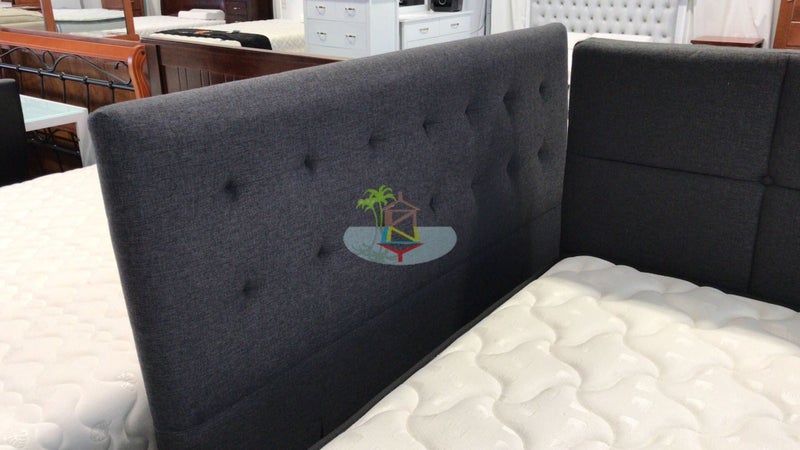 Boston# Headboard | Double | Charcoal color ** Carousel 2