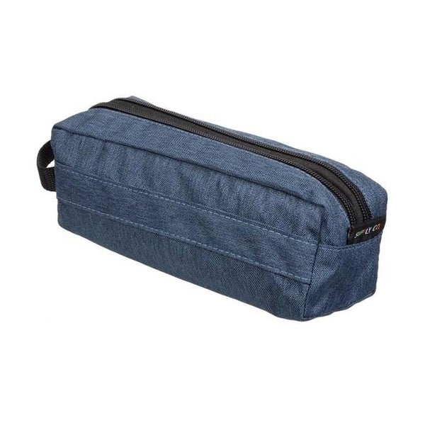 Supply Co Pencil Case Barrel 2 Zip Dark Blue 22x8x8cm Carousel 1