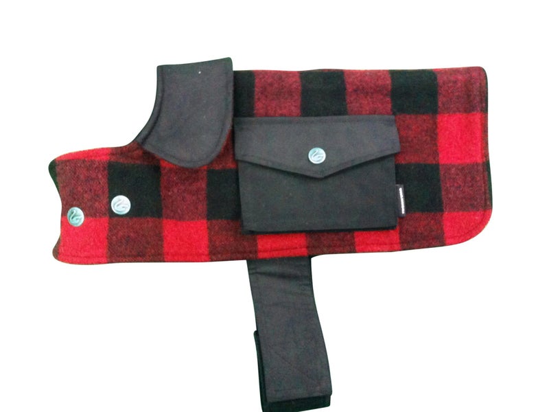 Swanndri Classic Wool Dog Coat Red/Black Check - Medium Carousel 1