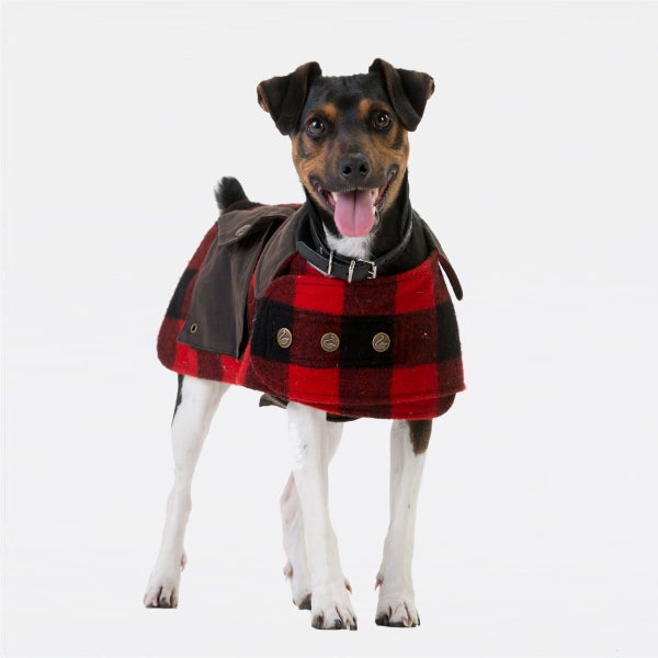 Swanndri Classic Wool Dog Coat Red/Black Check - Medium Carousel 2