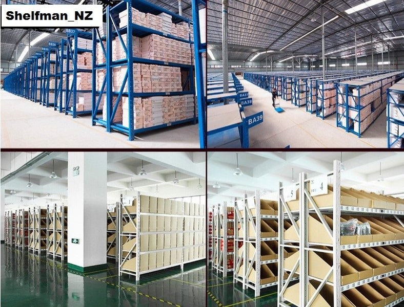 Heavy duty shelving unit 2m L x 0.6 D x 2m H + workbench 2m L x 0.6 D x 1m H Carousel 5