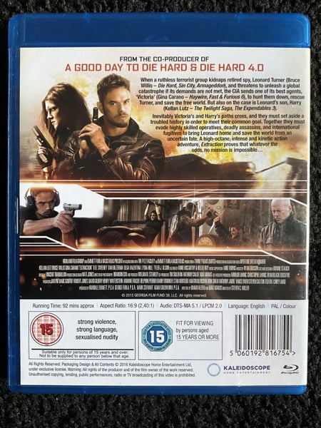 EXTRACTION BLURAY( excellent condition ) BRUCE WILLIS Carousel 2
