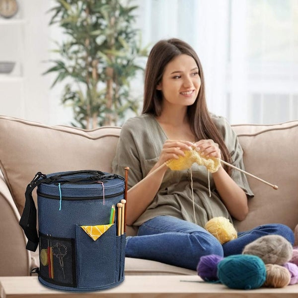 Knitting Tote Yarn Storage Bag Box Crochet Knitting Tool Yarn Handbag Organizer Carousel 6