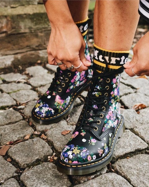 Dr. Martens 1460 Pascal Vintage Floral Print Backhand Leather Boots Carousel 2