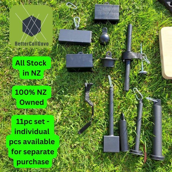 Rock Climbing Weight Training Grips, HangBoard & Bouldering Set - 11pc Carousel 1