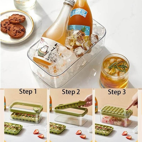 One-Button Ice Mold with Storage Box and Lid Ice Making NEW Carousel 2