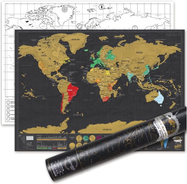 Explore the World with Travel Deluxe Scratch Map - Unique World Map Wall Art Carousel 1