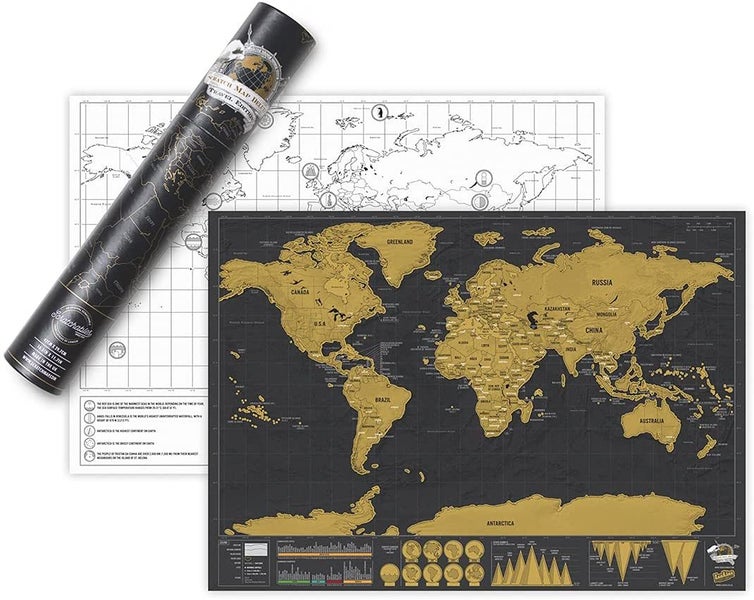 Explore the World with Travel Deluxe Scratch Map - Unique World Map Wall Art Carousel 2