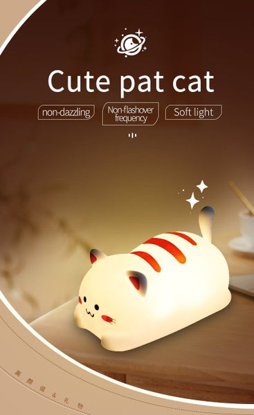 Cute Cat Silicone Lamp, Rechargeable Carousel 1