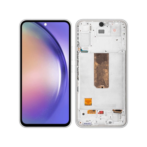 Samsung Galaxy A54 Replacement Screen with Frame - Awesome White Carousel 1