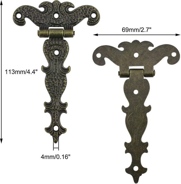 Antique Hinges bronze Decorative Retro Carved Hinge Cabinet Hinges For Doors Cup Carousel 2