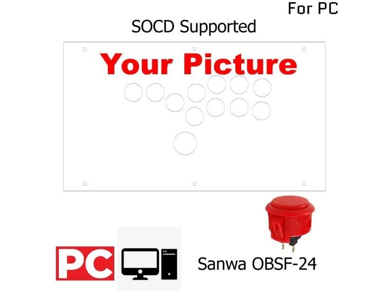 RAC-J800B Arcade Joystick For PS4/PS3/PC With Sanwa OBSF-24 30 Buttons Carousel 1
