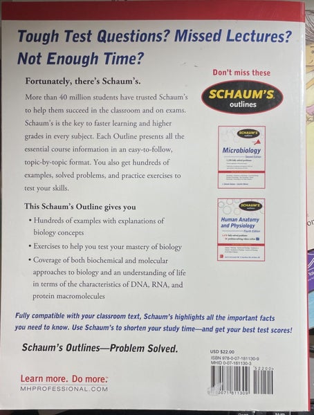 Schaum's Outline of Biology 865 Solved Problems Carousel 6