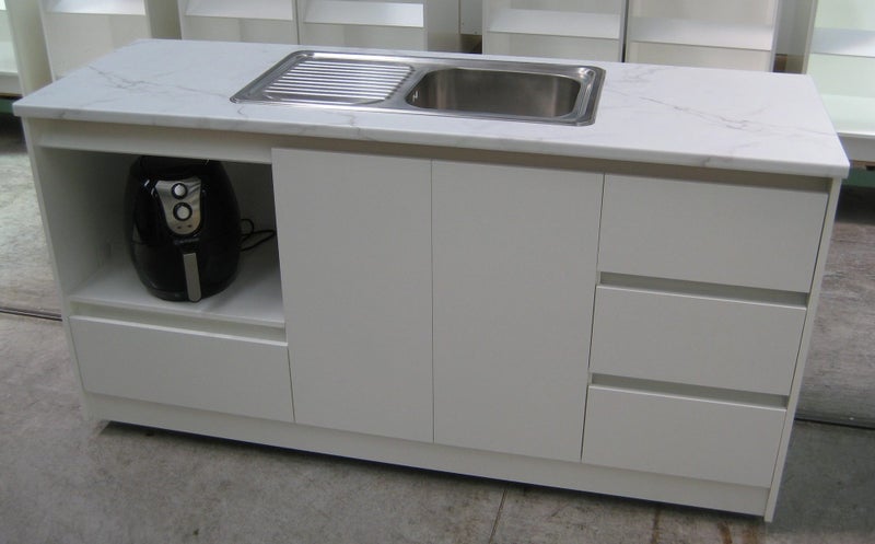 1795 Kitchenette with Appliance Shelf - White Carousel 2