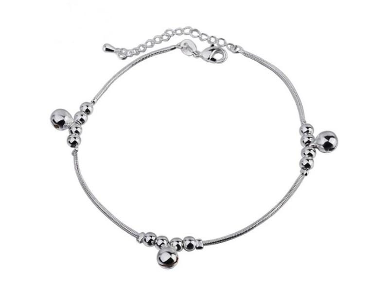 925 Sterling Silver Anklets Bracelets For Women 3 Bells Beach Foot Accessories Carousel 1