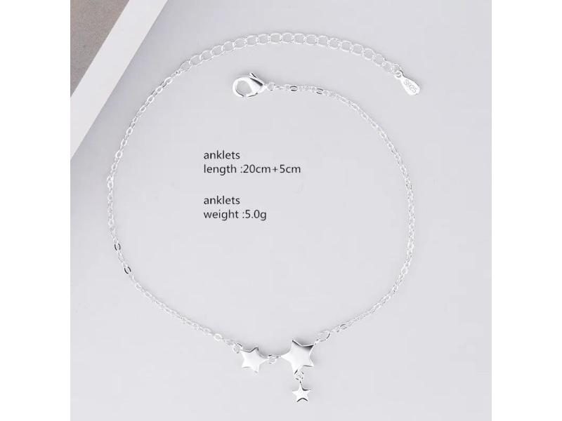 Buyee 925 Sterling Silver Cute Anklet Small Foot Legs Anklet For Woman Girl Carousel 2