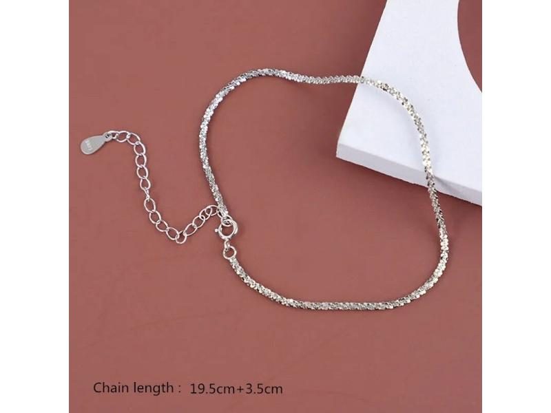 Buyee 925 Sterling Silver Cute Anklet Small Foot Legs Anklet For Woman Girl Carousel 1