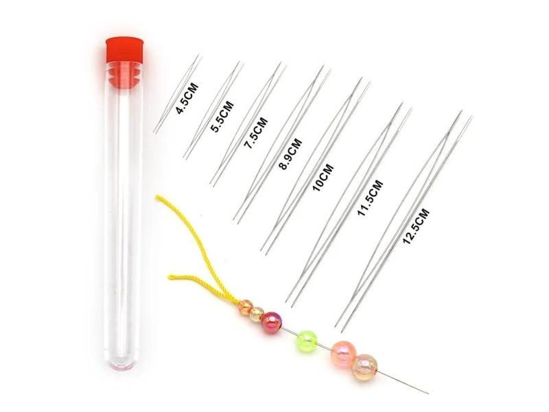 5PCS Open Curved Beading Needles Pins Jewelry Making Tools Stainless Steel Carousel 2
