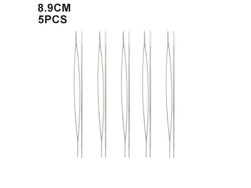 5PCS Open Curved Beading Needles Pins Jewelry Making Tools Stainless Steel Carousel 1