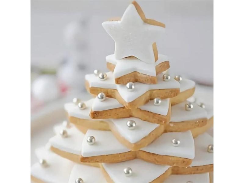 6pcs/set Christmas Tree Cookie Cutter Mold Five-pointed Star Shape Cake Cookie Carousel 1