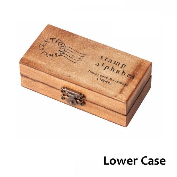 30pcs Retro Alphabet Rubber Stamp Set: Uppercase and Lowercase Letters Carousel 1