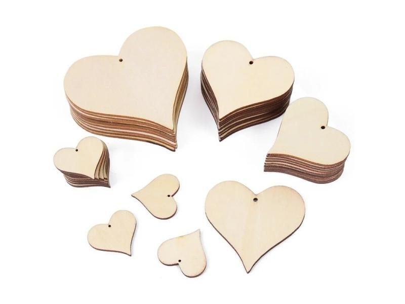 Wooden Love Heart Hanging Ornaments For Wedding DIY Carousel 1